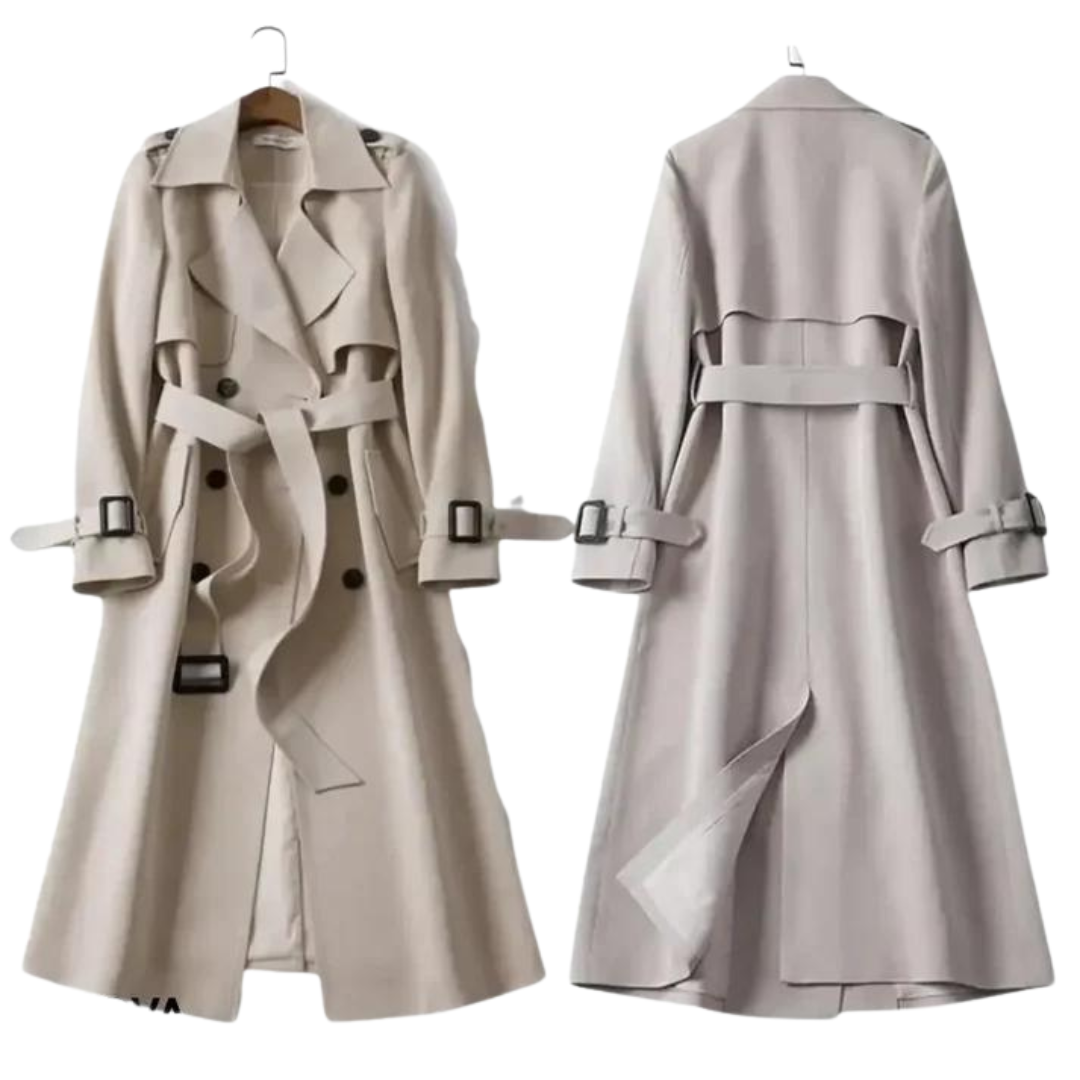 Damen-Lange Winterjacke, Moderne Wolle, Polyester-2