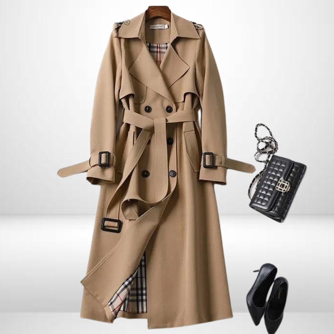 Damen-Lange Winterjacke, Moderne Wolle, Polyester-1