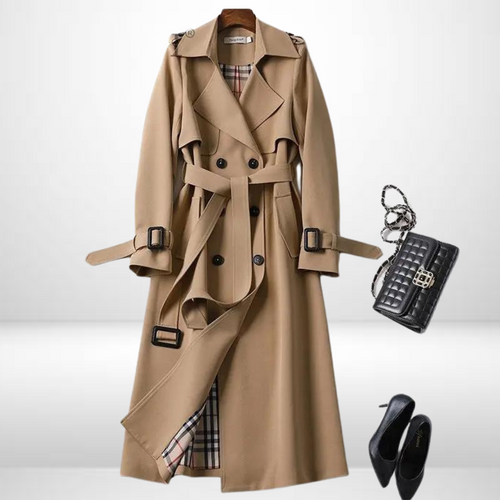 Damen-Lange Winterjacke, Moderne Wolle, Polyester-1
