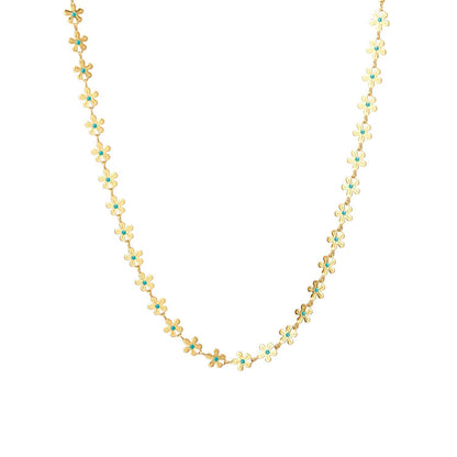 Damen-Silberhalskette, Blumen-Design, echtes Silber, verstellbare Länge-1