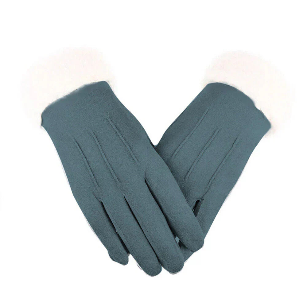 Damen-Wildlederhandschuhe, modernes Design, Winter-5