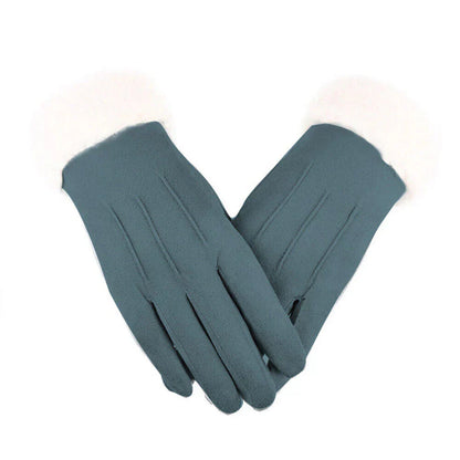 Damen-Wildlederhandschuhe, modernes Design, Winter-5