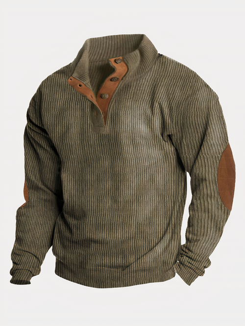 Herrenpullover, Farbblock, Stehkragen, weiche Faser-1