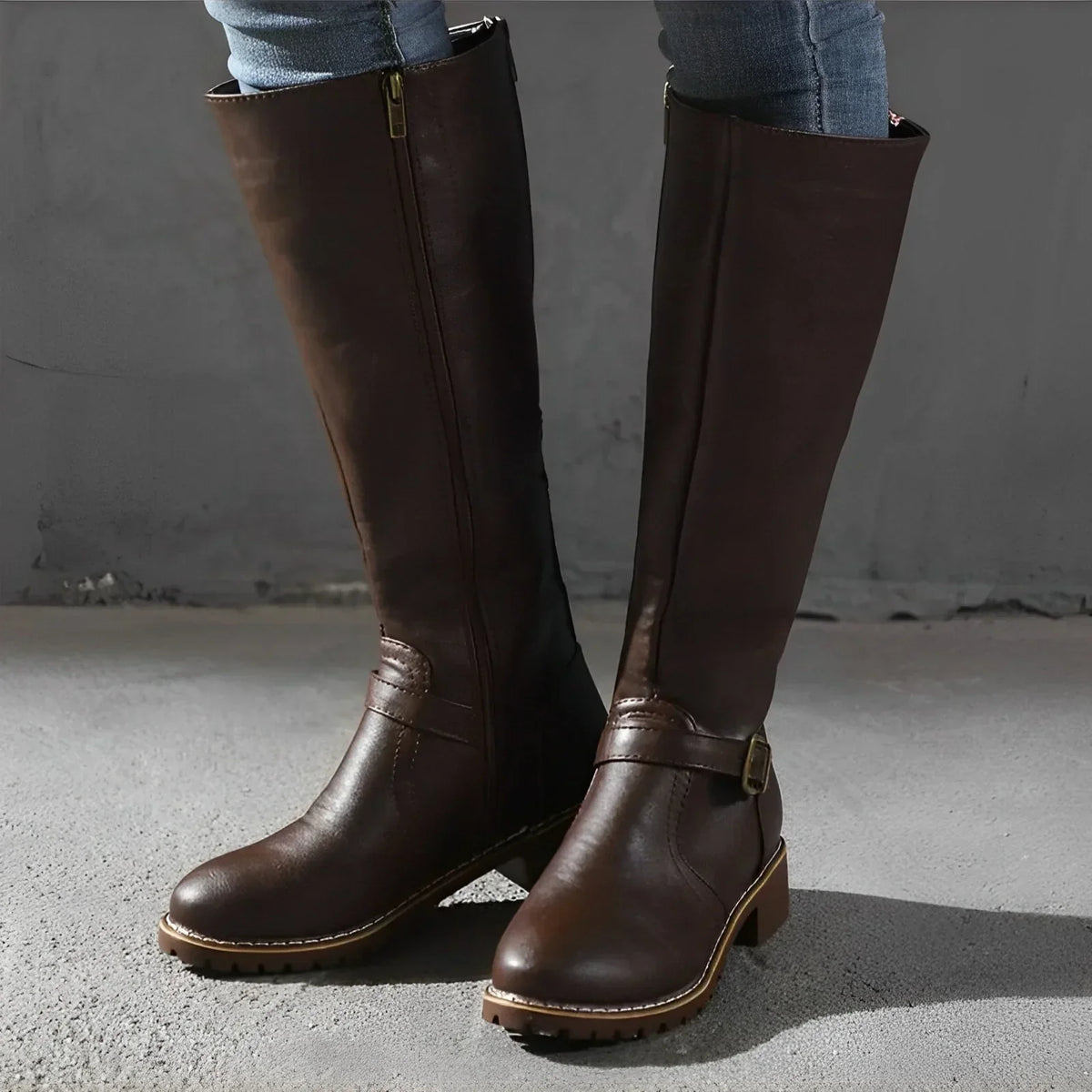 Variant image for Damen-Stiefel, hoch, elegantes Synthetikleder, mit Metallschließe-19