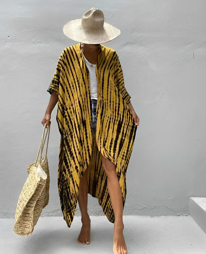 Variant image for Damen-Kimono, lang, gemustertes Polyester, Boho-Stil-11