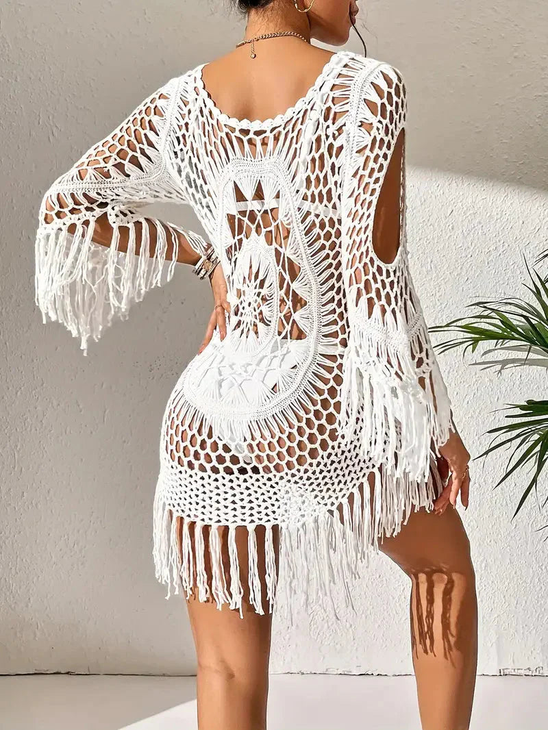 Langarm-Boho-Überwurf für Damen aus Polyester – leicht und atmungsaktiv, Einheitsgröße, in mehreren Farben erhältlich 2
