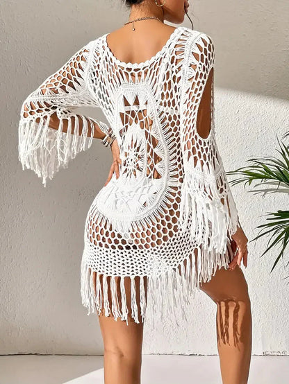 Langarm-Boho-Überwurf für Damen aus Polyester – leicht und atmungsaktiv, Einheitsgröße, in mehreren Farben erhältlich 2