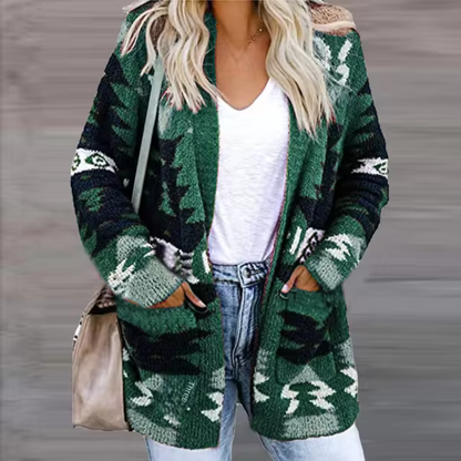 Variant image for Lange Strickjacke Damen Entspannte Wollstrickjacke-7