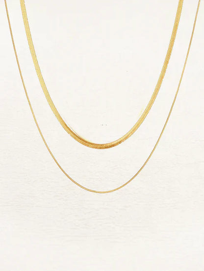 Damen-Halskette, minimalistisch, Schlangen, Kette, Gold-2