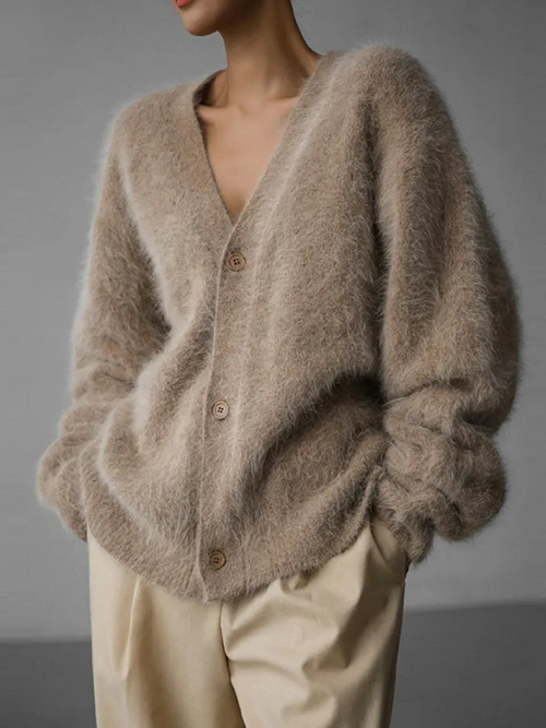 Damen-Cardigan, klassischer Kaschmir-1