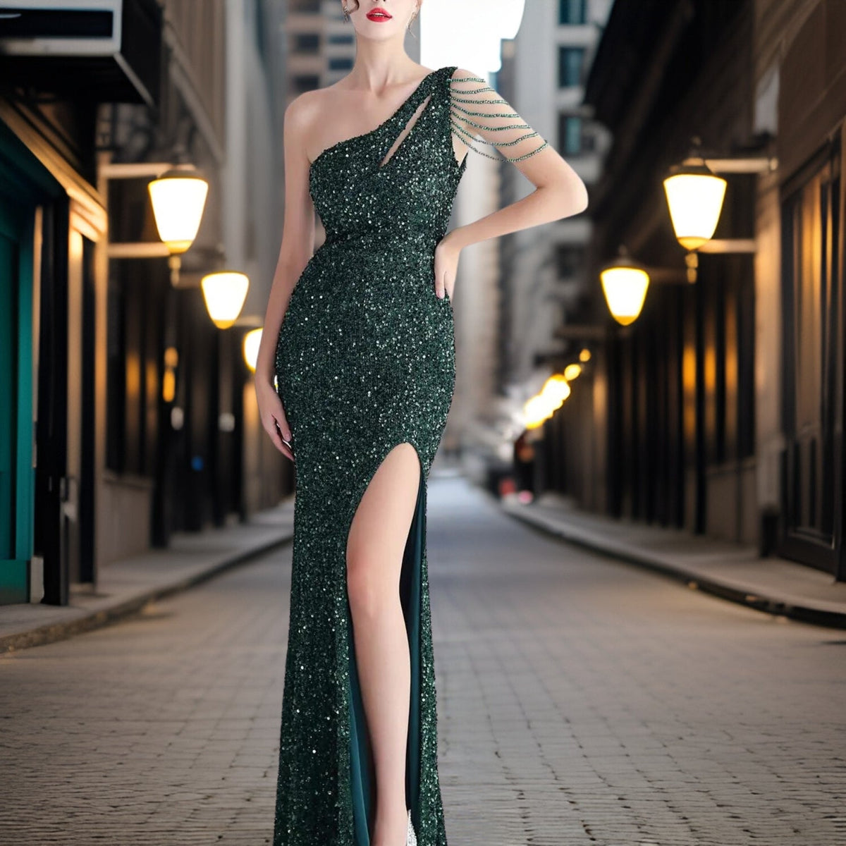 Variant image for Damen Abendkleid Fließendes Polyester Elegantes Design-11