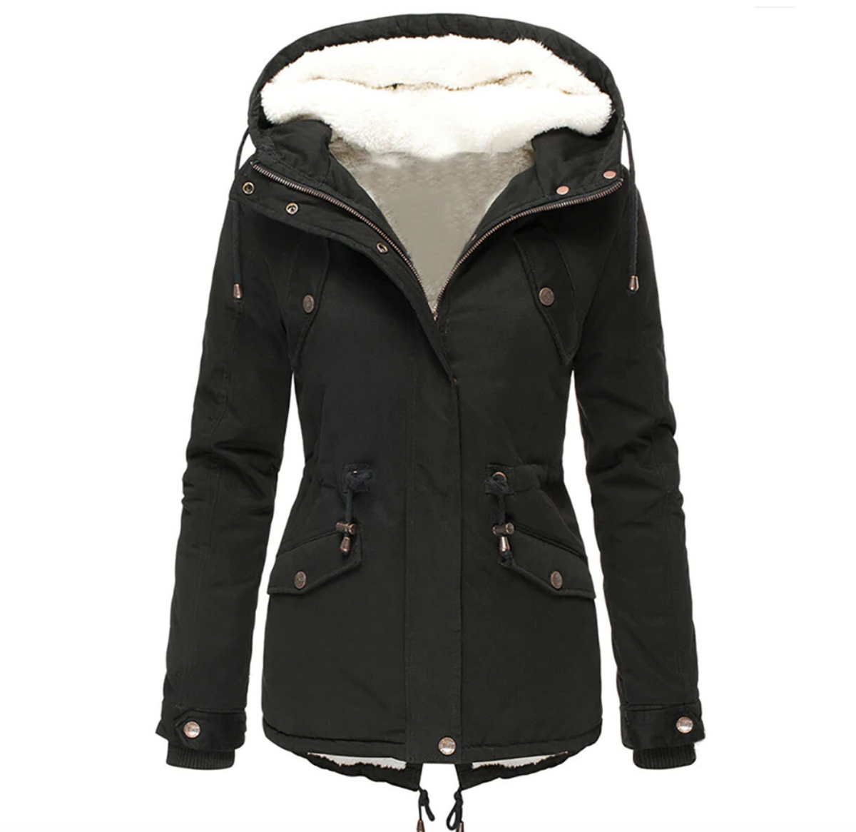 Damen Winterjacke Klassisches Design Hochwertiges Polyester-1