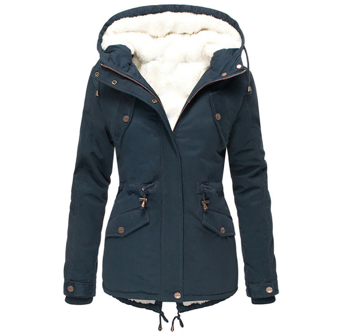 Damen Winterjacke Klassisches Design Hochwertiges Polyester-3