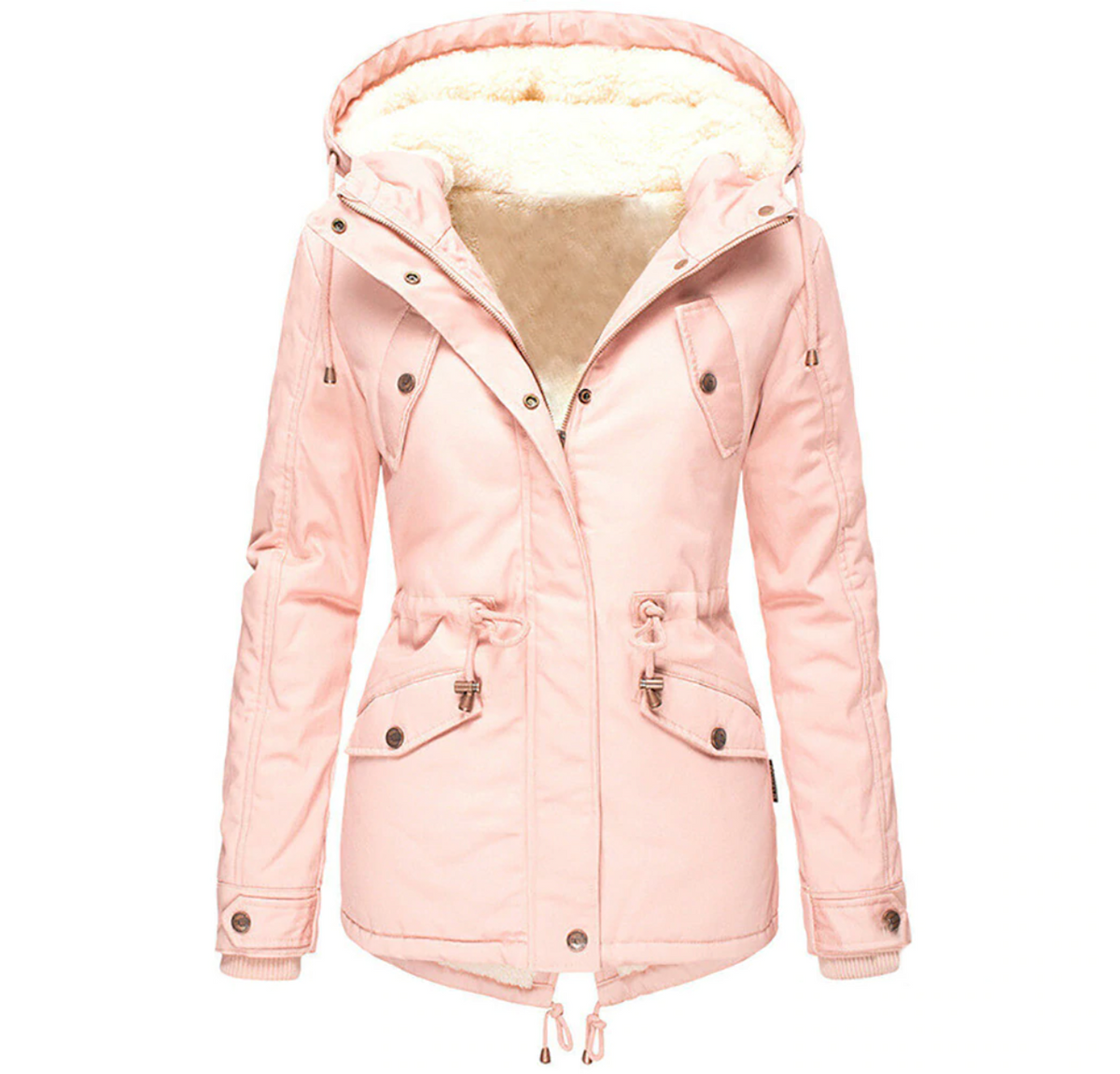 Damen Winterjacke Klassisches Design Hochwertiges Polyester-5