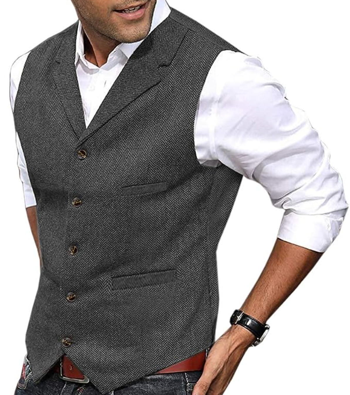 Herren-Weste, Vintage, Stil, hohe Qualität, elegantes Material-4