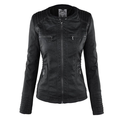 Damen-Lederjacke mit Kapuze, doppellagiges Leder-6