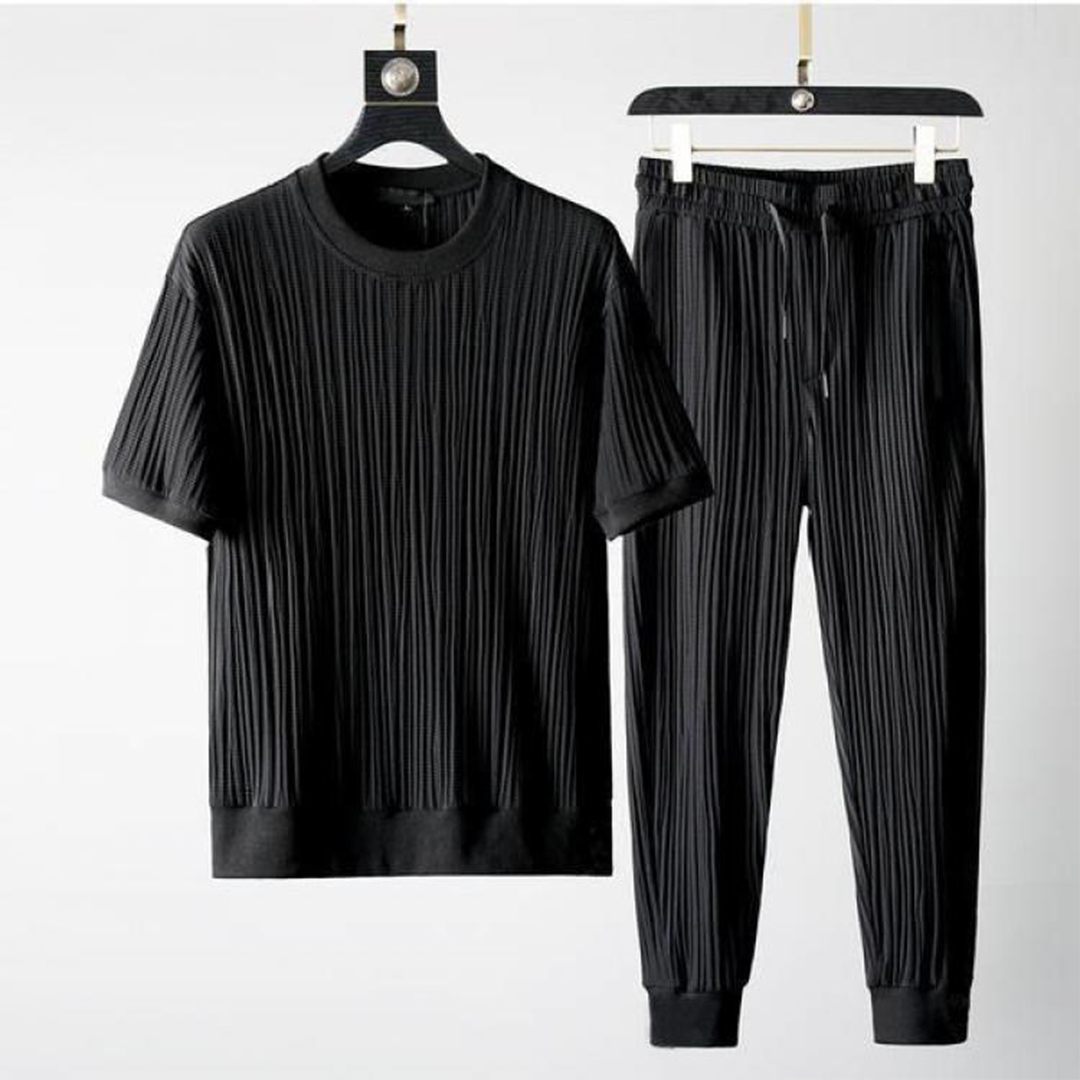 Herren-Sommerset mit kurzärmeligem T-Shirt und Shorts aus Polyester-1