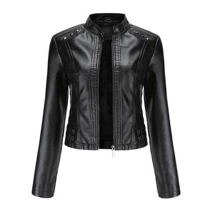 Damen-Lederjacke mit einzigartigen Details aus hochwertigem Leder-1