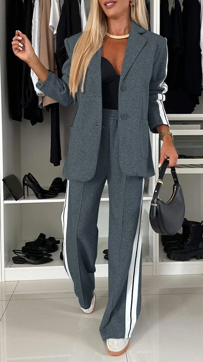 Damen-Freizeithose mit weiter Passform, 100% Baumwolle, zweiteiliges Design-5