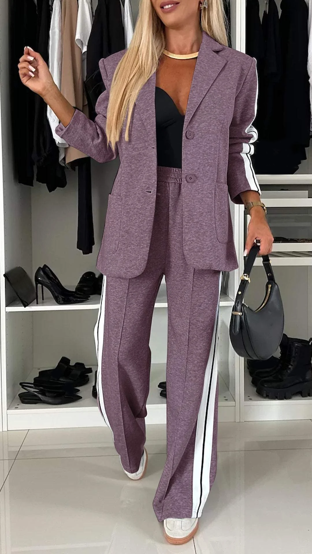 Variantbild für Damen Freizeithose, weite Passform, zweiteiliges Design, 100% Baumwolle-33