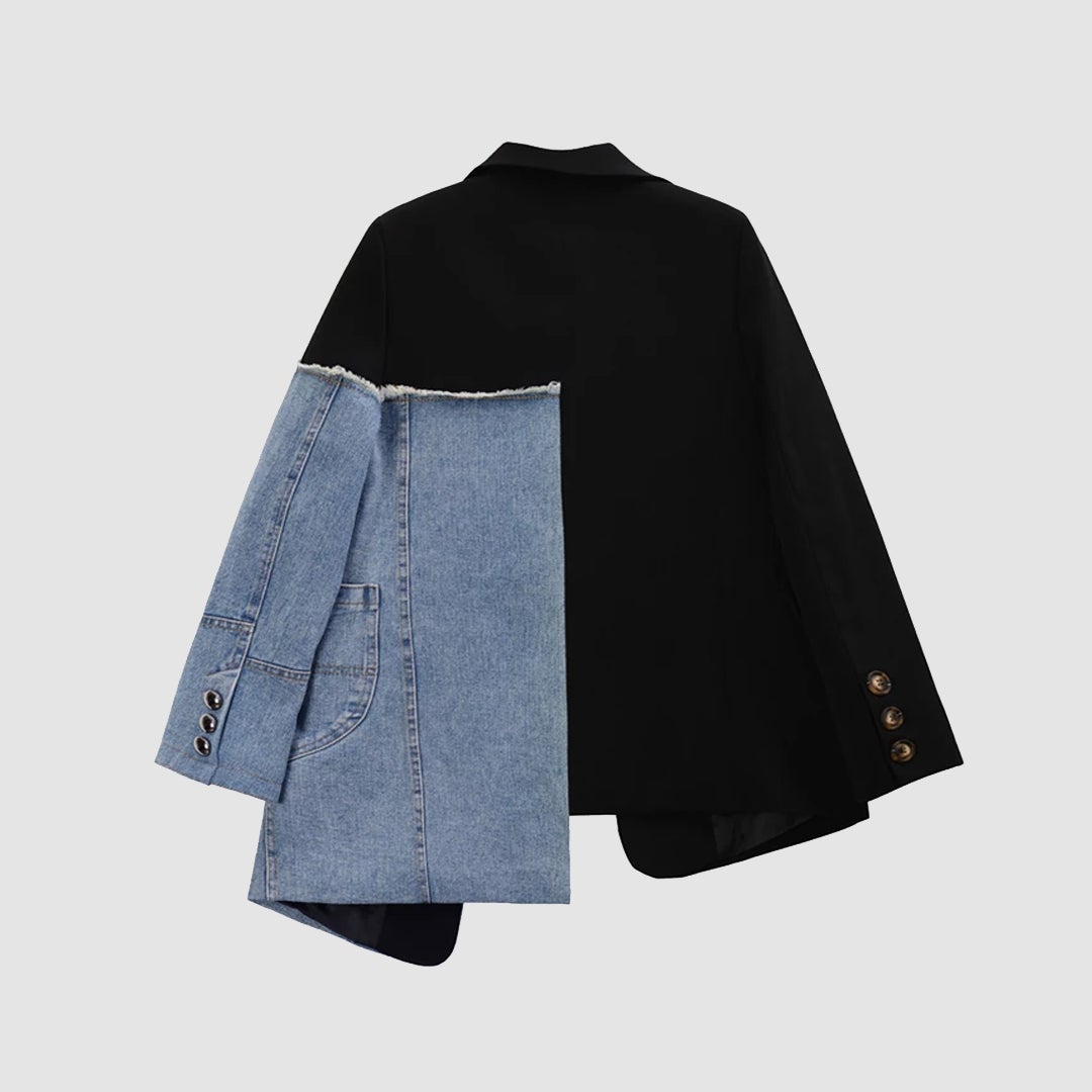 Damen-Ensemble, Denim, Blazer, Polyester-3