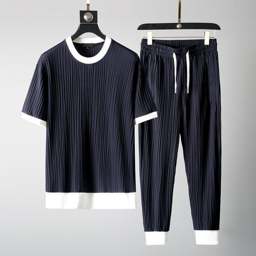 Herren-Sommerset mit kurzärmeligem T-Shirt und Shorts aus Polyester-5