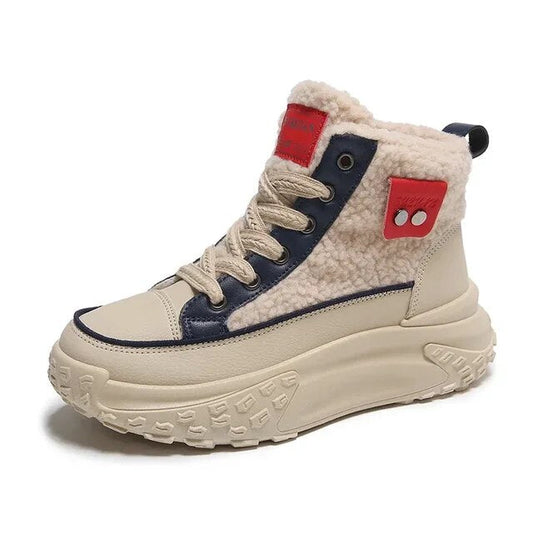 Damen-Schneestiefel, warme Sohle, synthetisches Leder-1
