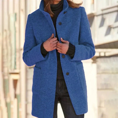 Damen-Winterjacke mit Rundhalsausschnitt aus hochwertiger Baumwolle-1