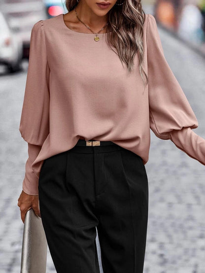 Damen-Hemd, langärmelig, elegant, atmungsaktiv, Stoff-5