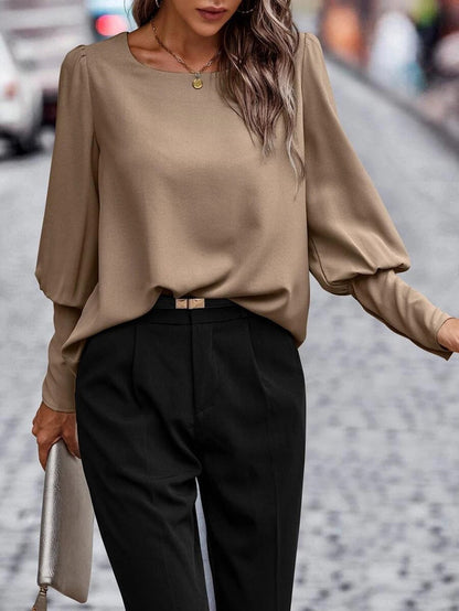 Damen-Hemd, langärmelig, elegant, atmungsaktiv, Stoff-2