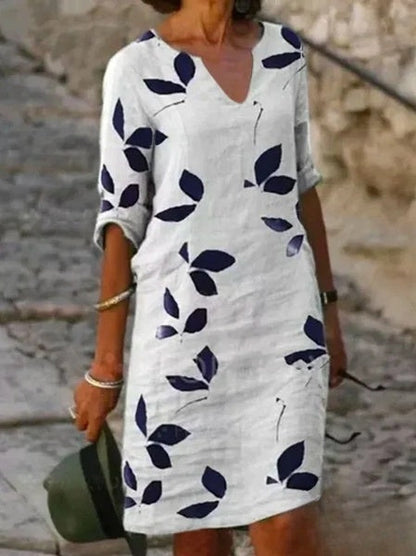 Variant image for Damen-Kleid, halbe Ärmel, Blumenmuster, Polyester-1