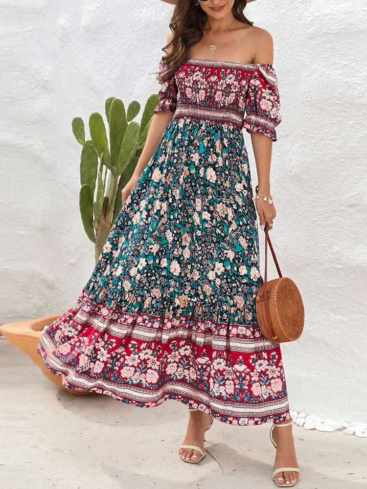 Variant image for Damen-Sommerkleid, geblümtes Design, hochwertiges Polyester-1