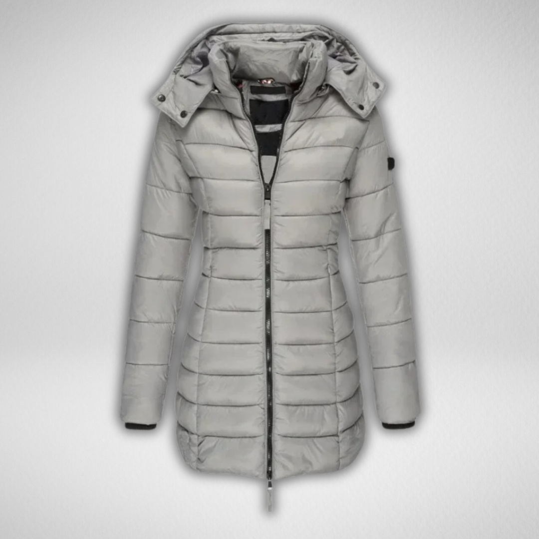Langer Wintermantel Damen Wasser- und Windabweisend Klassisches Design-4