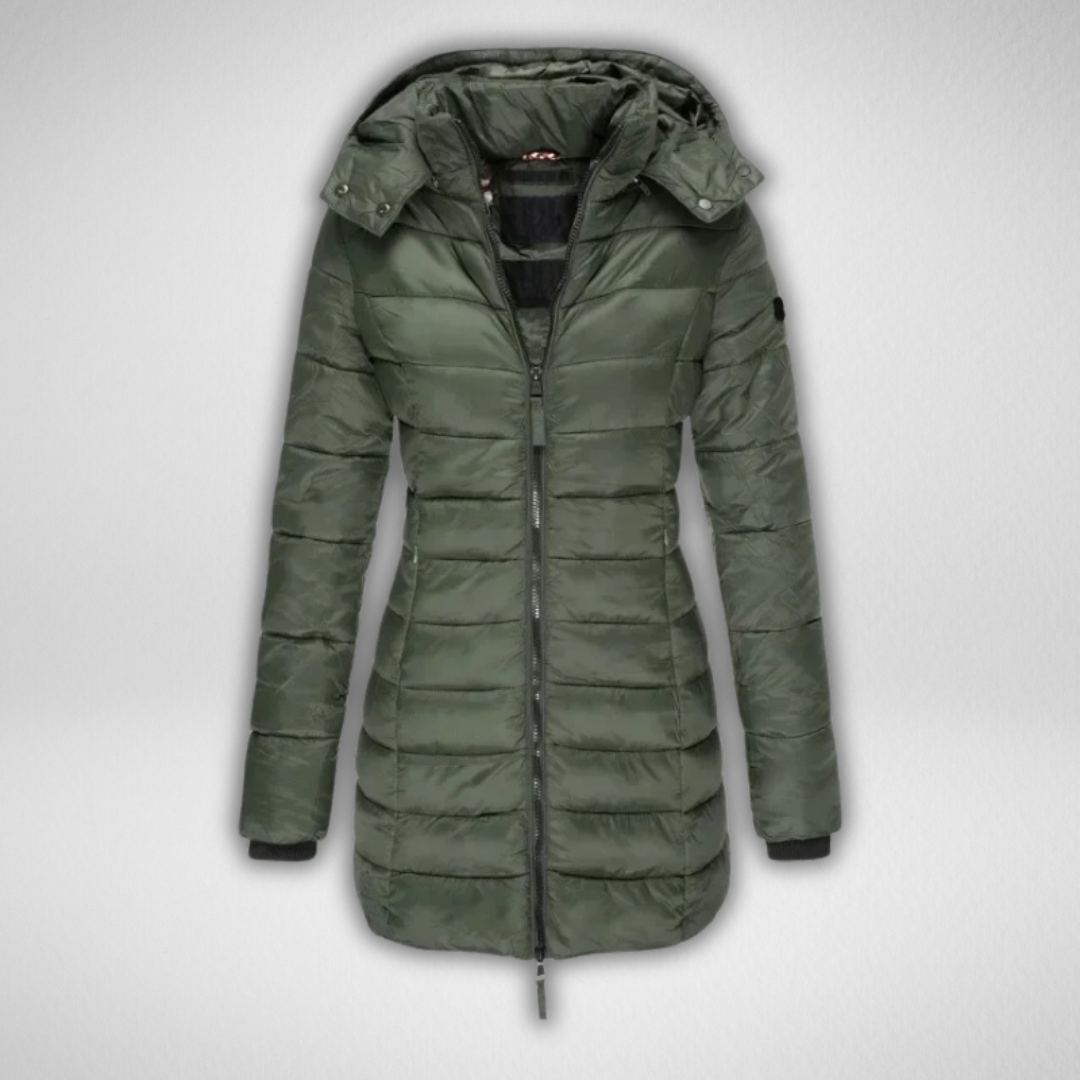 Langer Wintermantel Damen Wasser- und Windabweisend Klassisches Design-6