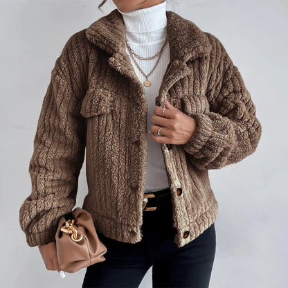 Damen-Jacke, casual, luxuriös, Stoff, weich-3