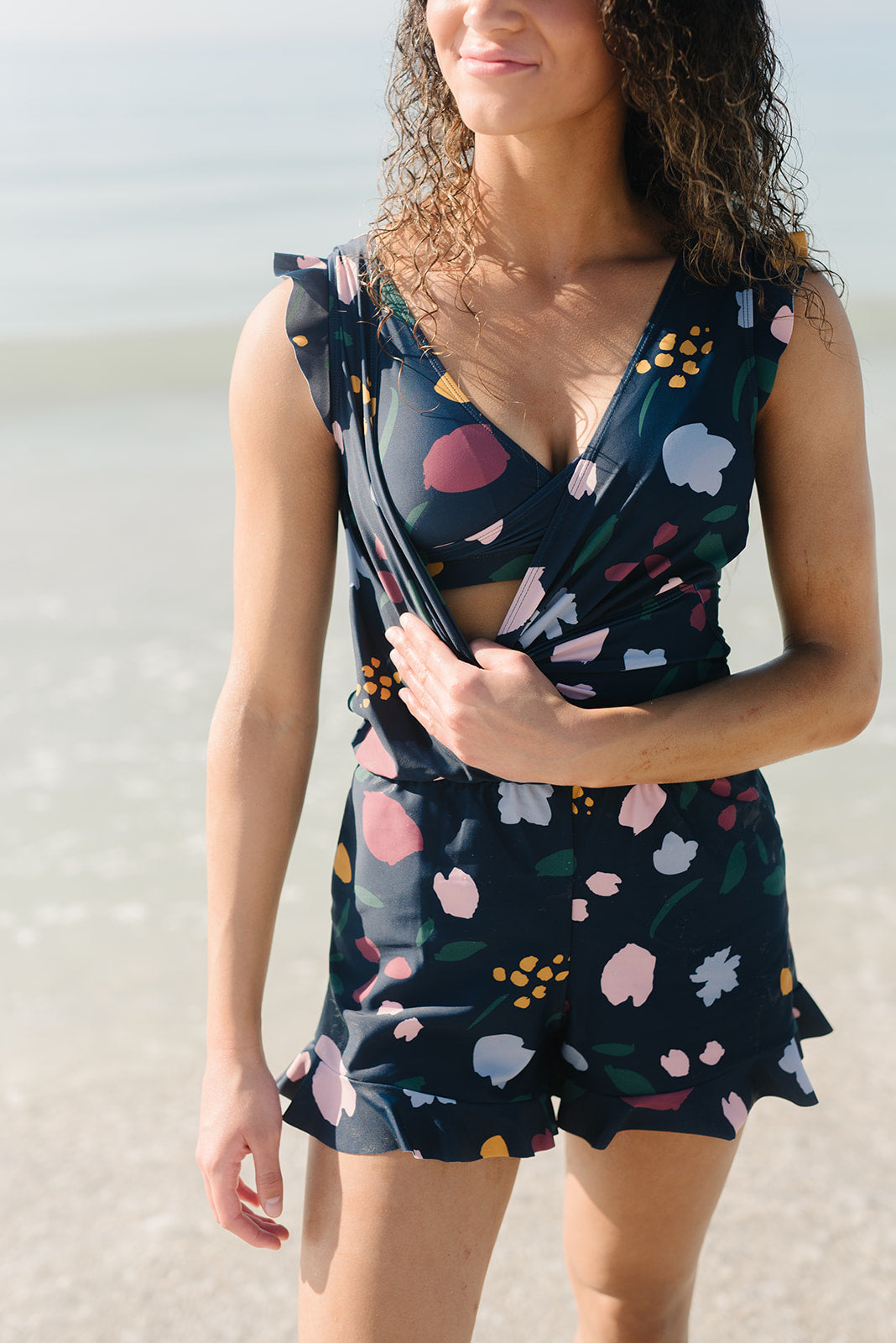 Variant image for Damen Badeshorts Rüschen Twist Design Hochwertiger Stoff-19