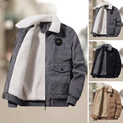 Herren-Winterjacke aus Cordura mit Doppelknopf und Fleece-Innenfutter – langlebige und trendige Herbstjacke für Herren 2