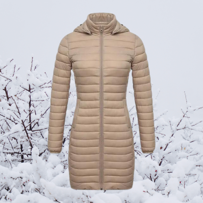 Damen-Lange Parkajacke, mit Kapuze, Polyester, Winter 2
