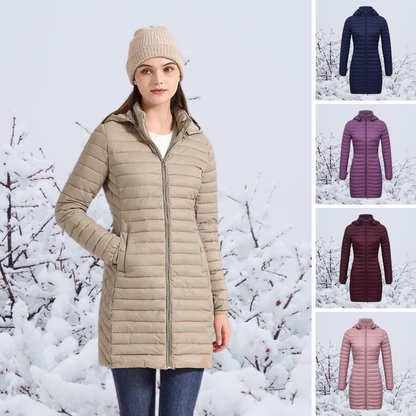 Damen-Lange Parkajacke, mit Kapuze, Polyester, Winter 3