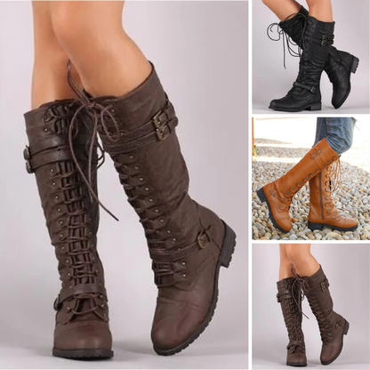 Damen-Retro-Stiefel, Steampunk, synthetisches Leder-2