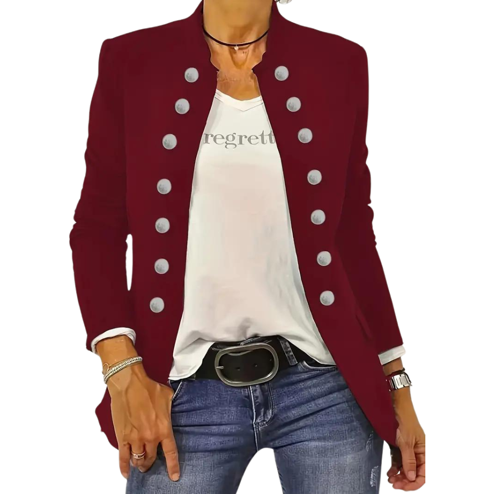 Damen-Blazer, lässig, Baumwolle, Polyester-5