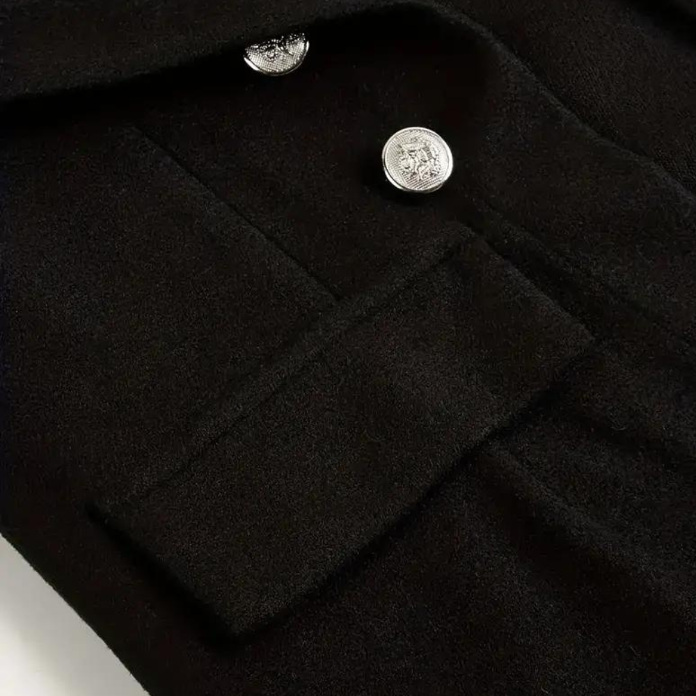 Damen Blazer Klassischer Stil mit Knöpfe Hochwertiger Stoff-3
