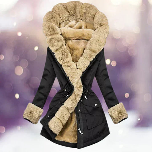 Winterparka Damen Fleecegefüttert Modernes Design-1
