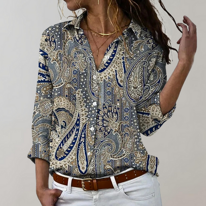 Variant image for Damen-Bluse, knopflos, Paisley, Muster, Polyester-1