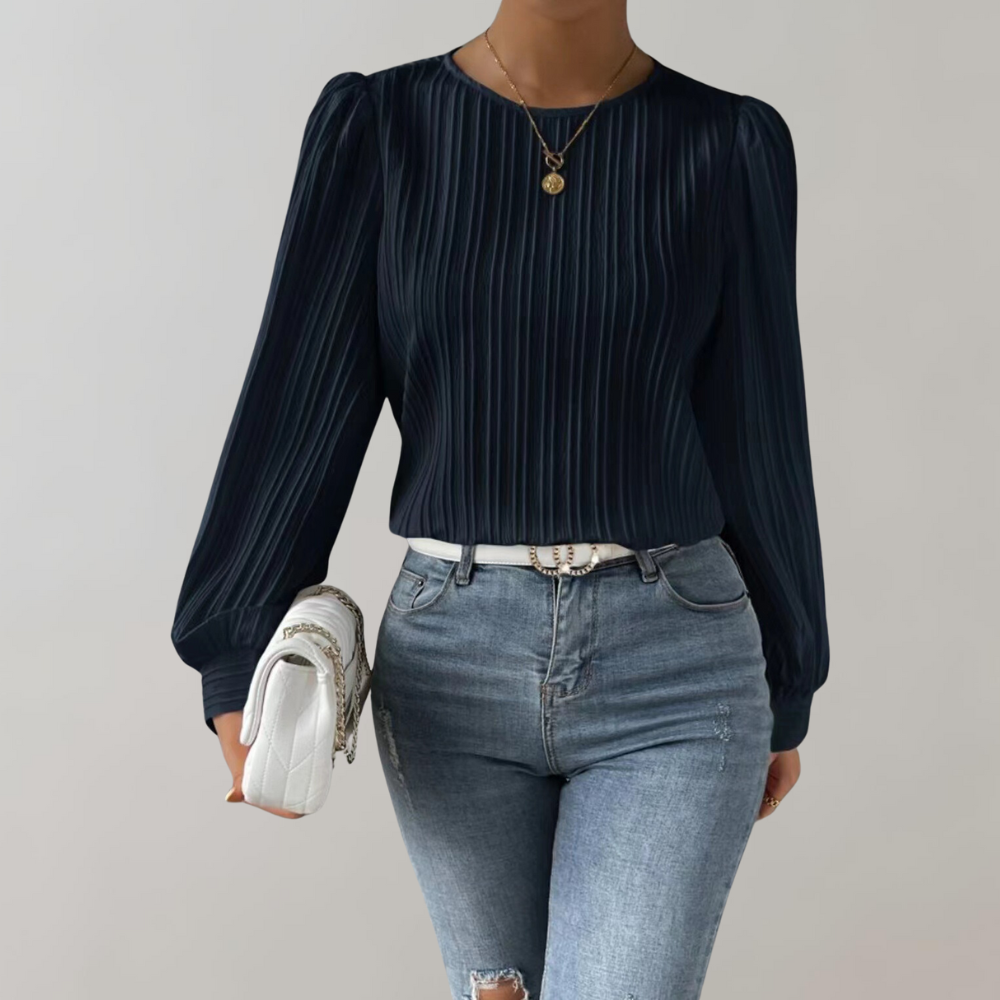 Damen-Bluse, lange Ärmel, elegantes Polyester-1