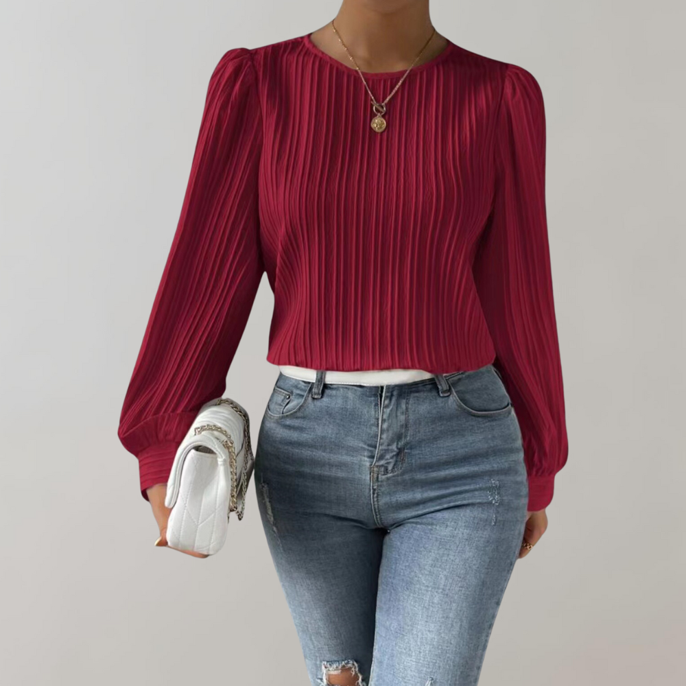 Damen-Bluse, lange Ärmel, elegantes Polyester-2