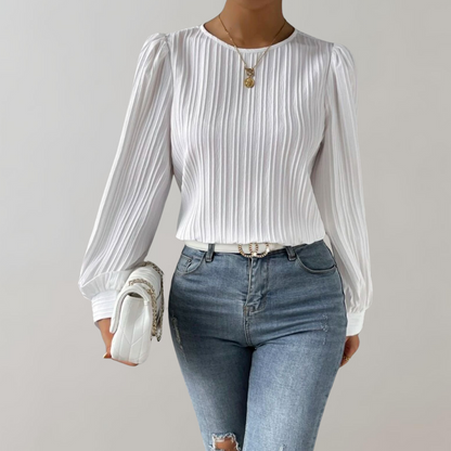 Damen-Bluse, lange Ärmel, elegantes Polyester-3