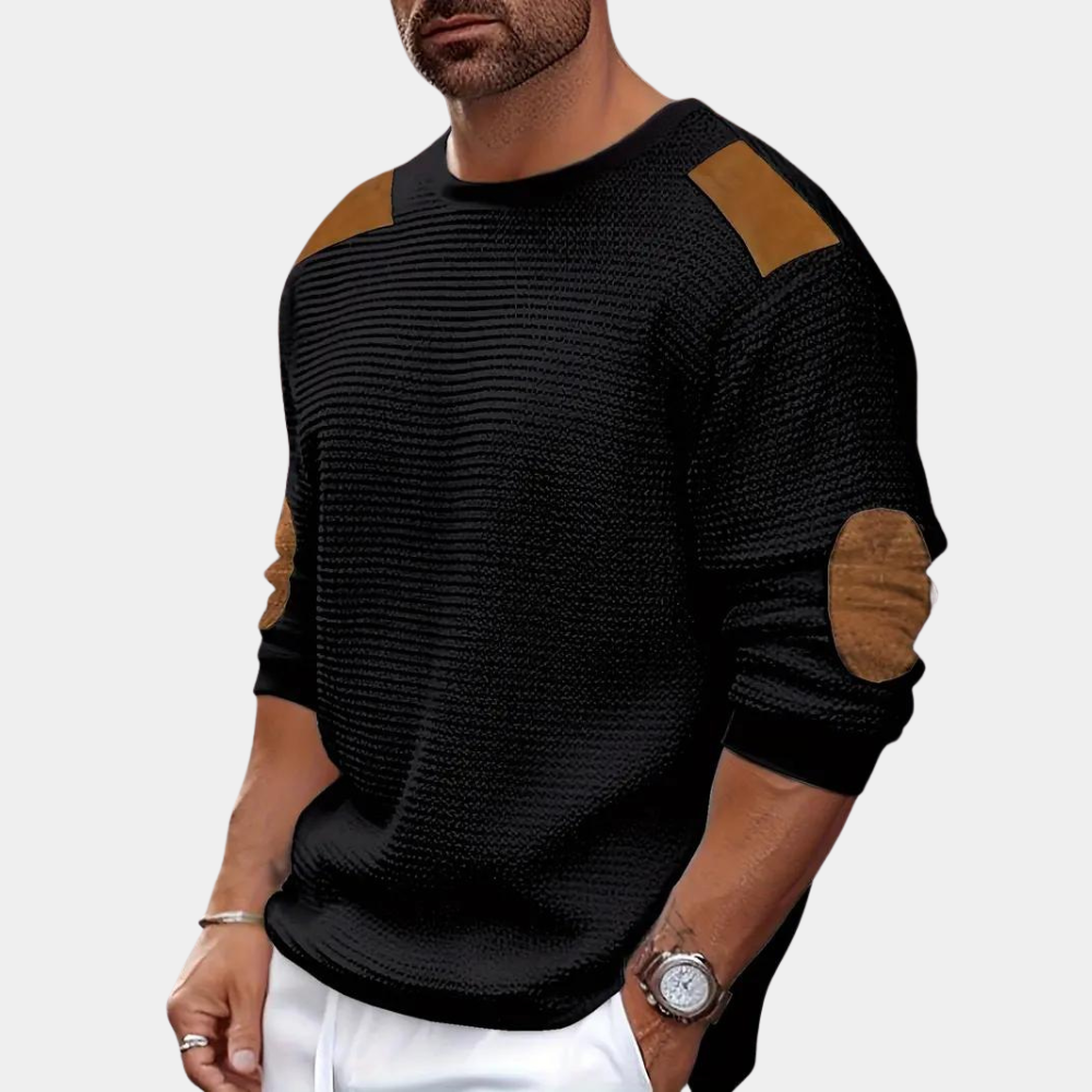 Herrenhemd, langärmlig, klassisch, gestrickt, gemischter Stoff-1