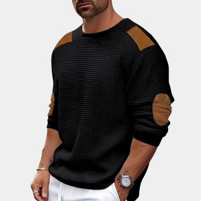 Herrenhemd, langärmlig, klassisch, gestrickt, gemischter Stoff-1