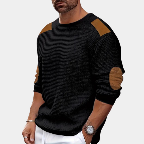 Herrenhemd, langärmlig, klassisch, gestrickt, gemischter Stoff-1